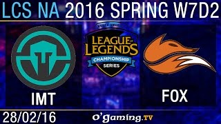 Immortals vs Echo Fox - LCS NA Spring Split 2016 - W7D2