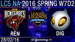 Renegades vs Dignitas - LCS NA Spring Split 2016 - W7D2